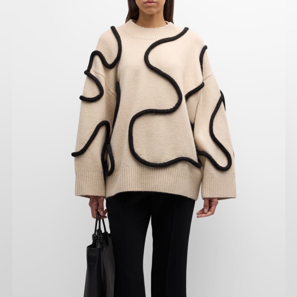 Simon Miller Cream Sweater with Black Trim